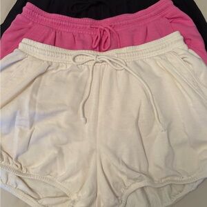 Daily Practice Casual Shorts in Cream, Pink, and Black